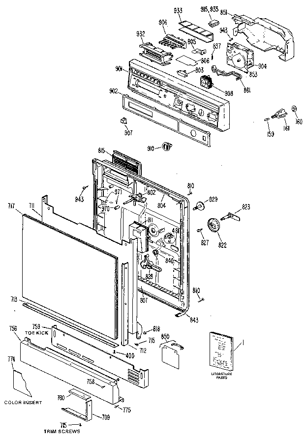 ESCUTCHEON AND DOOR