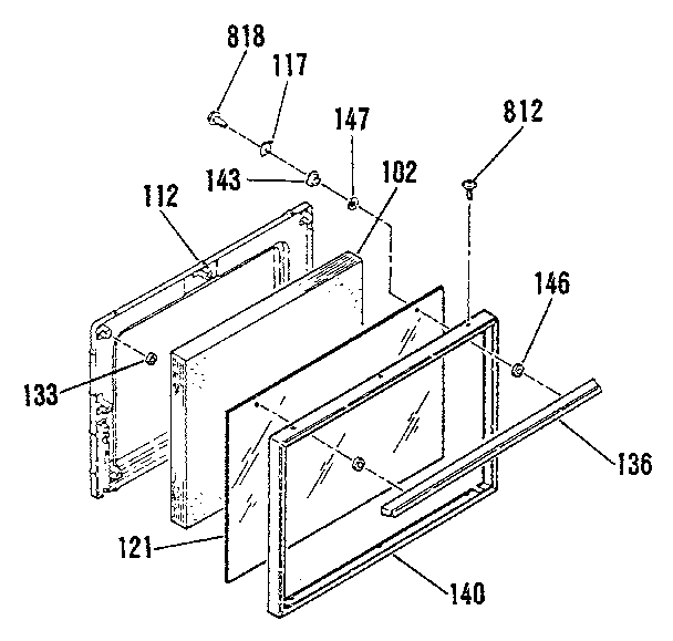 Oven door section