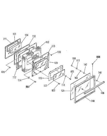 Oven door section