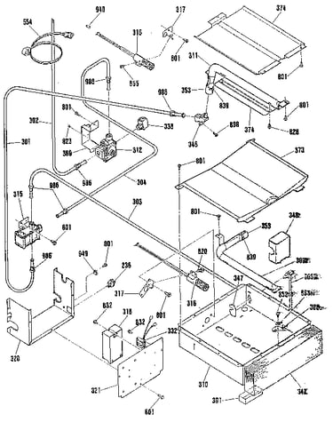 Oven burner section