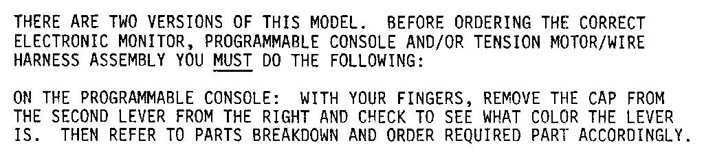 Model notes