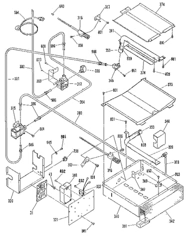 Broiler and oven burner section