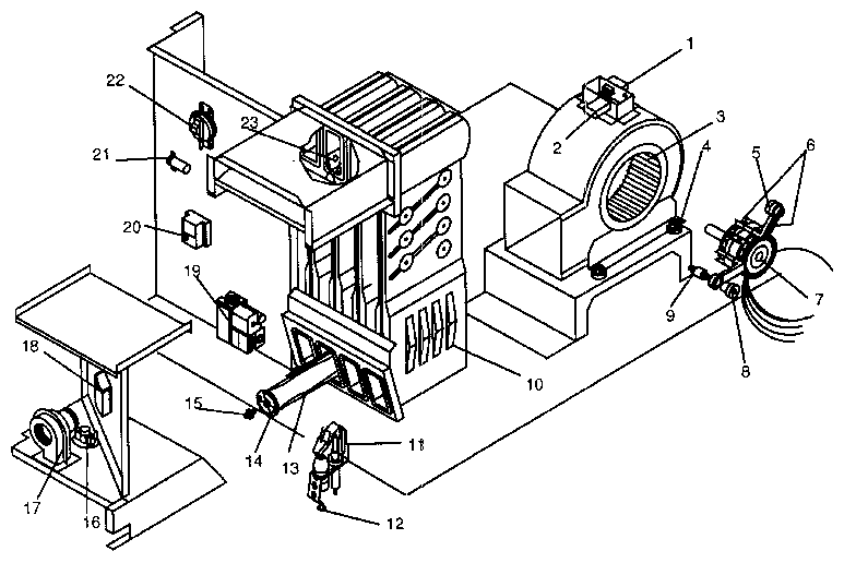 Heating section and blower