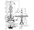 Kenmore 5871509181 motor, heater & spray arm diagram