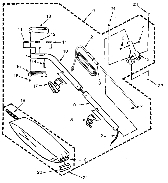 Handle and bag housing