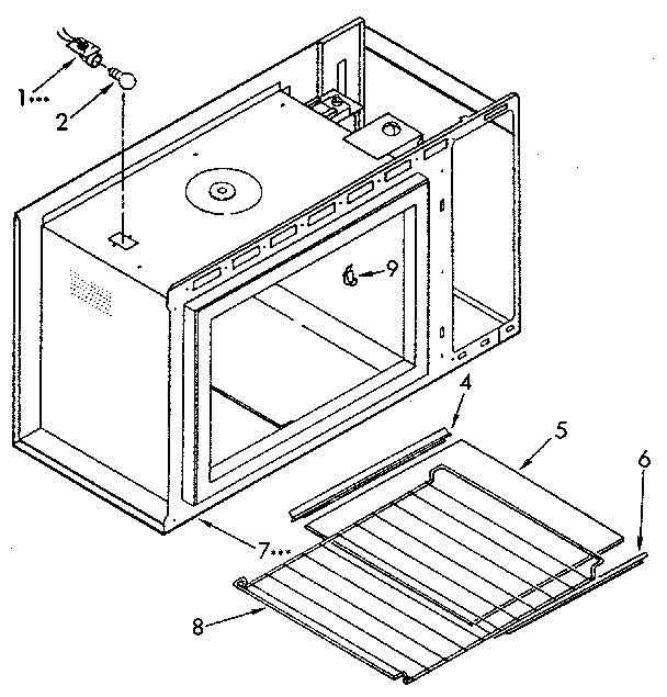 Microwave cabinet and shelf
