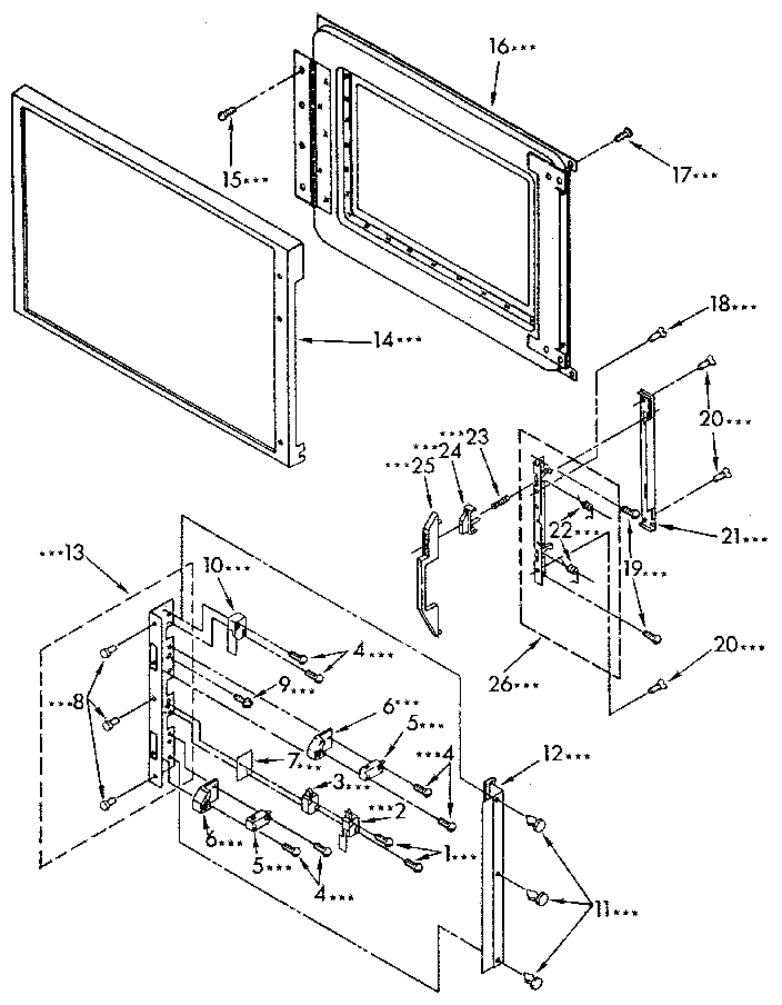 Microwave door and latch