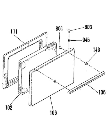 Oven door section