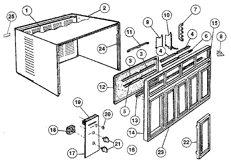 Cabinet and front panel
