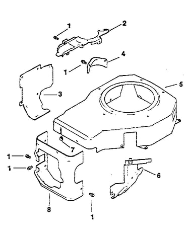 Blower housing and baffles