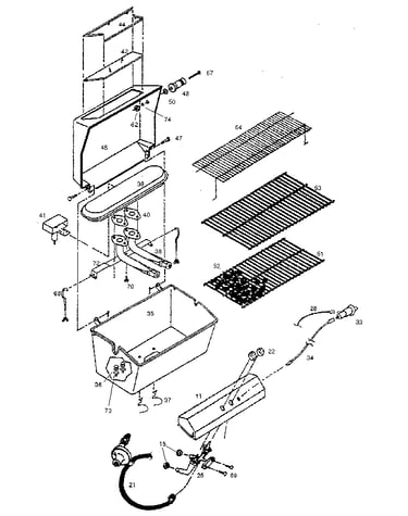 Grill and burner section