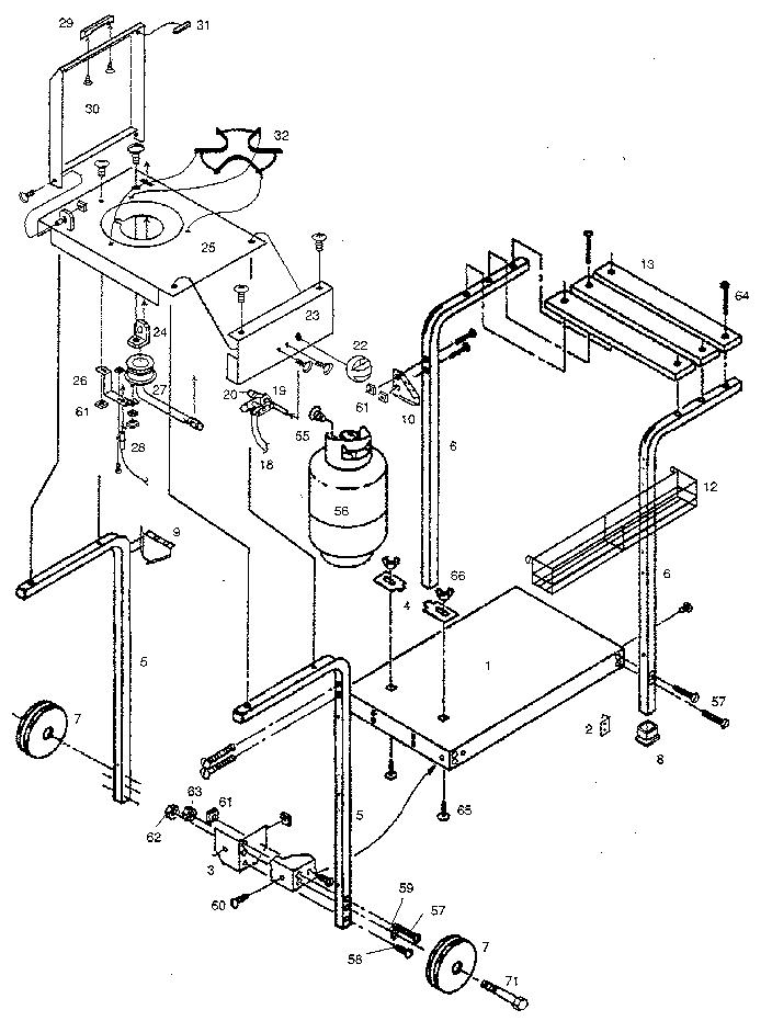 Deluxe cart with side burner