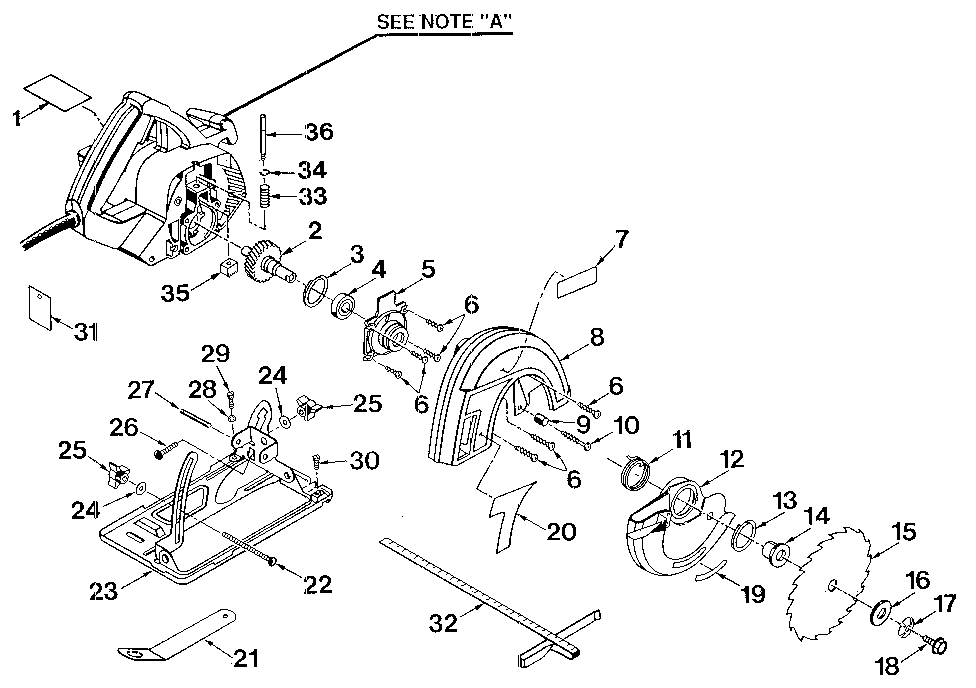 Base and blade assembly