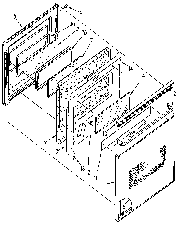 Upper oven door