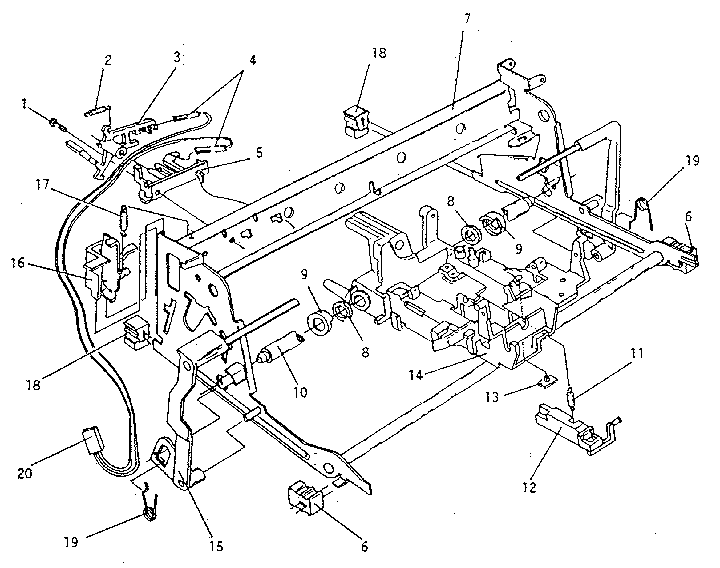 Typewriter 'carrier molding, rails, & frames'