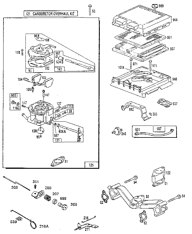 Carburetor overhaul kit