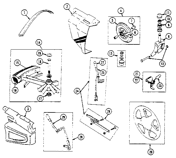 Clutches, wheels, forks