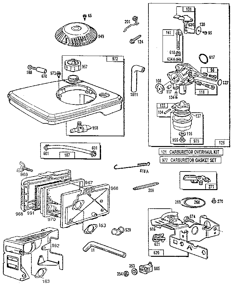 Carburetor and air cleaner assembly
