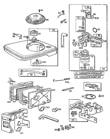 Carburetor and air cleaner assembly