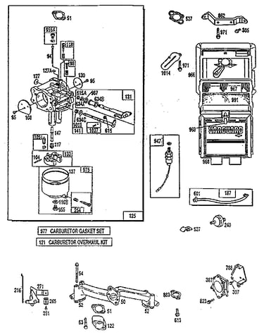 Carburetor and air cleaner base assembly