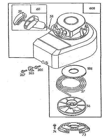 Rewind starter assembly