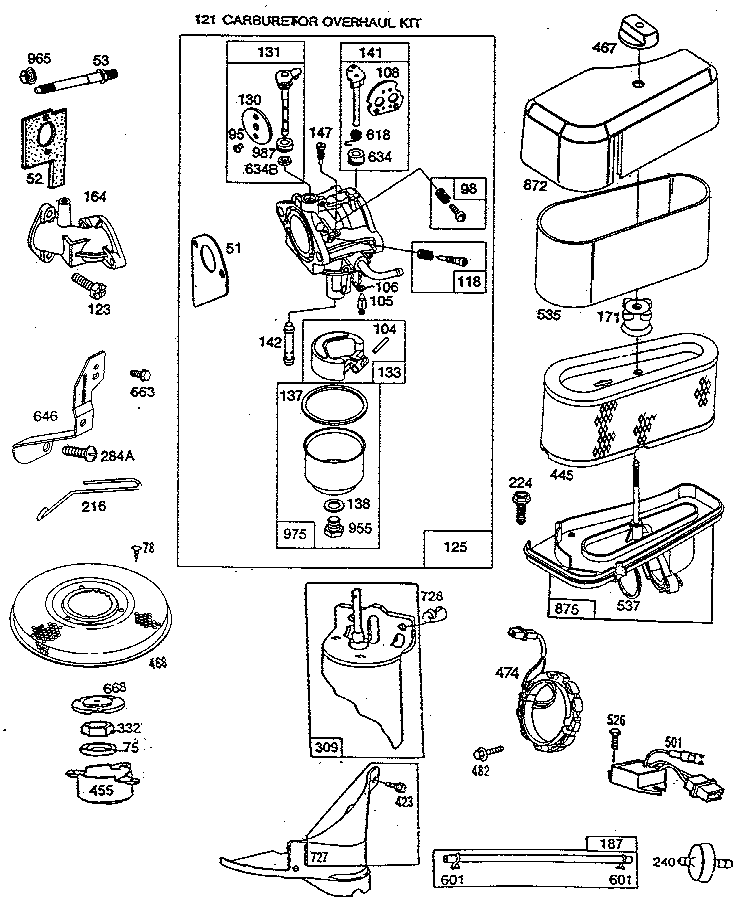 Carburetor and air cleaner assembly