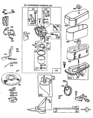 Carburetor and air cleaner assembly