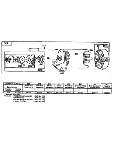 Motor and drive assembly