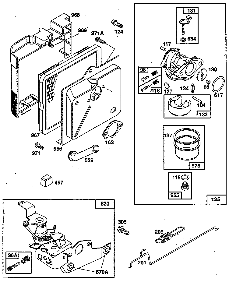 Carburetor and air cleaner assembly