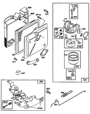 Carburetor and air cleaner assembly