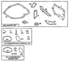 Briggs & Stratton 124702-3148-01 (3148-01 - 3148-01) carburetor overhaul kit and gasket set diagram