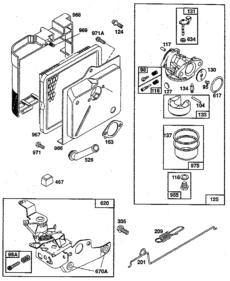 Carburetor and air cleaner assembly