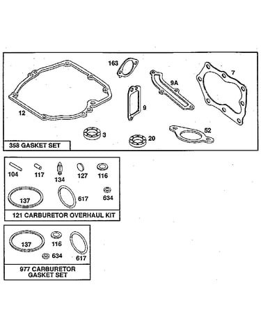 Carburetor overhaul kit and gasket set