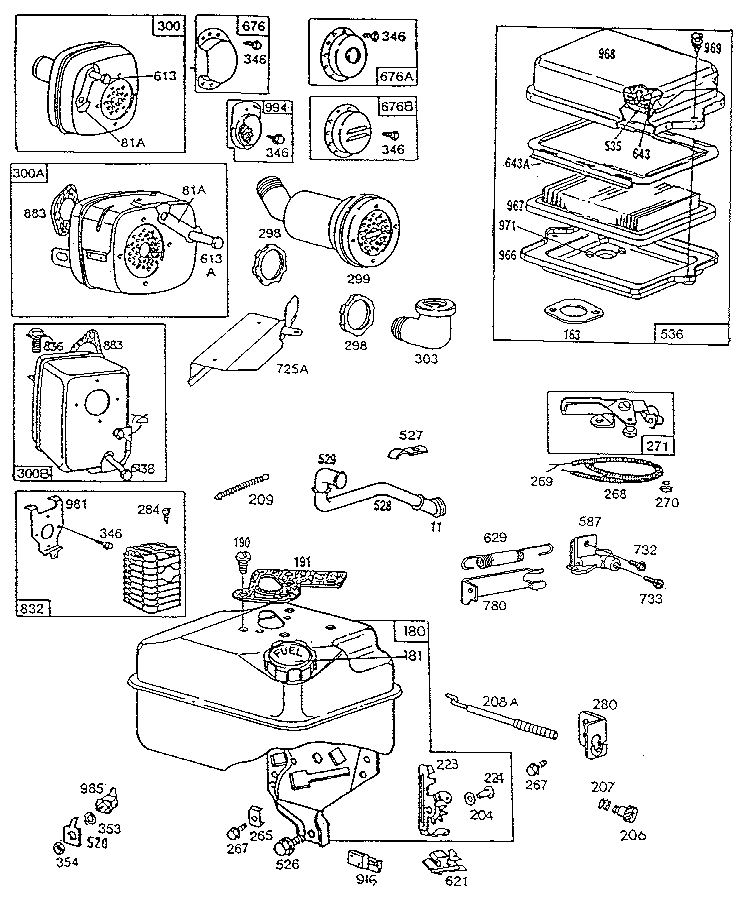 Air cleaner and fuel tank assembly