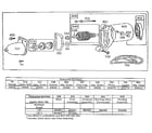 Briggs & Stratton 130200 TO 130299 (3221-3258) starter motor assembly and reference chart diagram