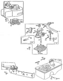 Carburetor and fuel tank assembly