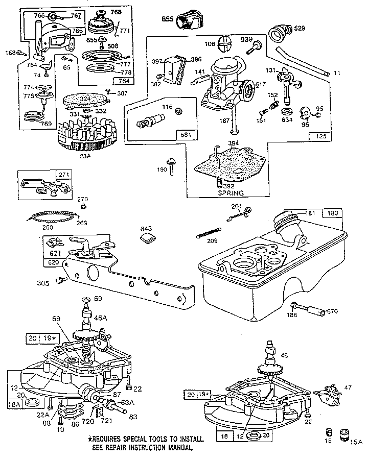 Carburetor and fuel tank assembly