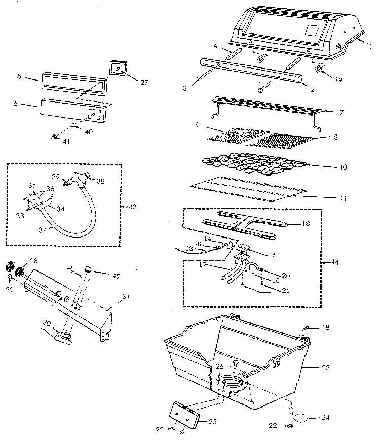 GRILL AND BURNER SECTION
