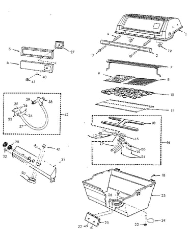 Grill and burner section