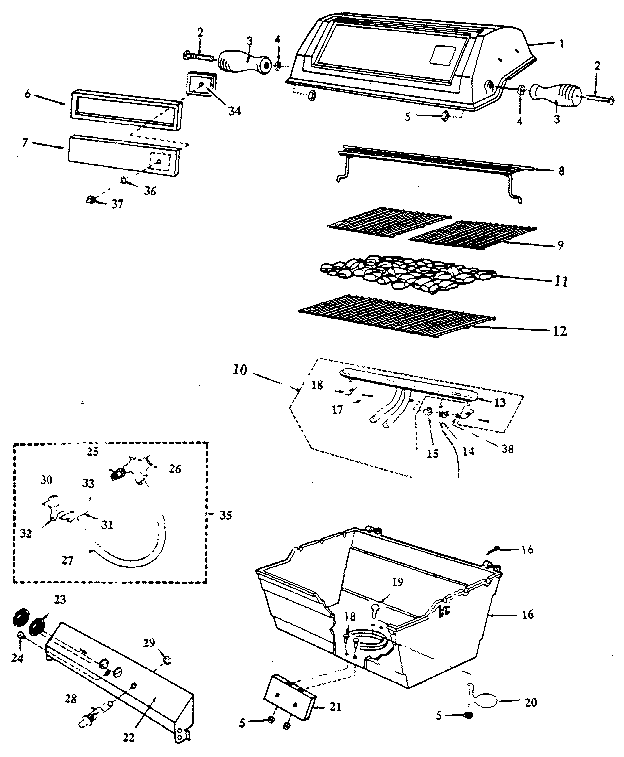 GRILL AND BURNER SECTION