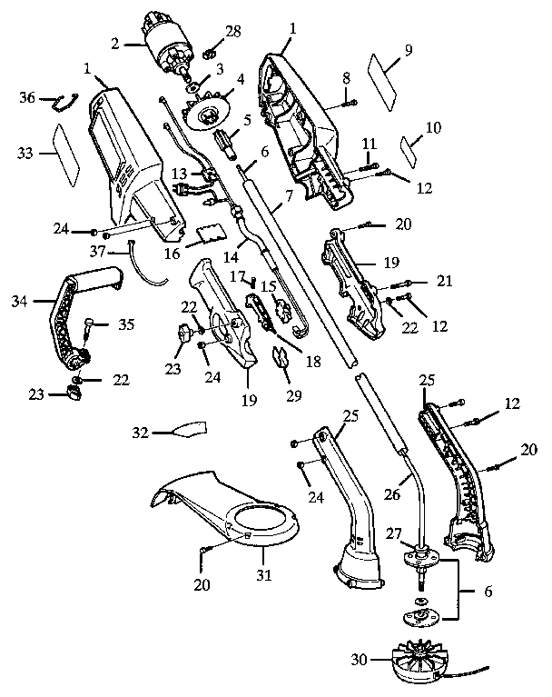Drive shaft and head assembly