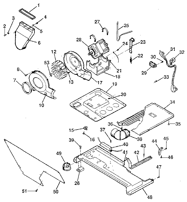 Dryer-motor, blower, belt