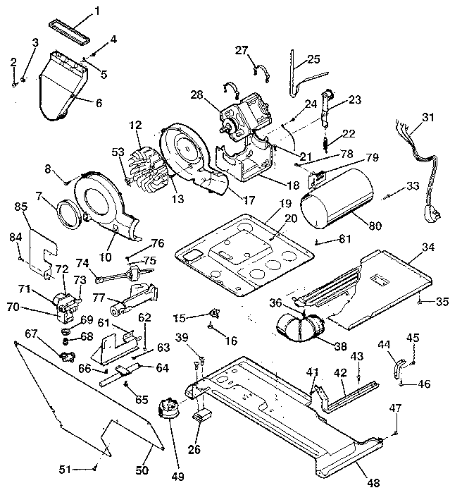 Dryer, motor, blower, belt