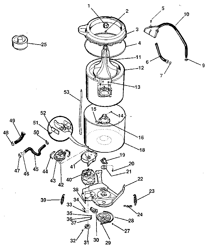 WASHER-TUBS, HOSES, MOTOR