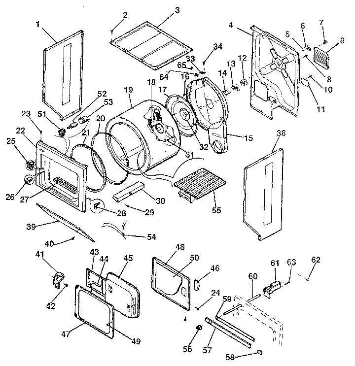 DRYER, CABINET, DRUM, HEATER