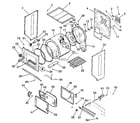 Kenmore 41799955100 dryer, cabinet, drum, heater diagram