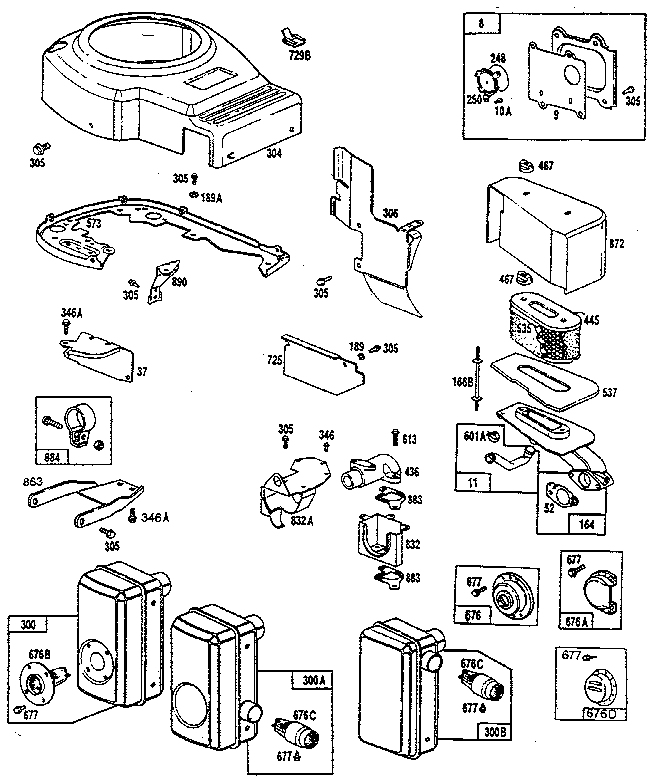 Muffler exhaust and blower housing