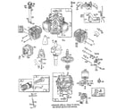 Briggs & Stratton 290700 TO 290799 (0100 - 0100) crankcase and cylinder assembly diagram