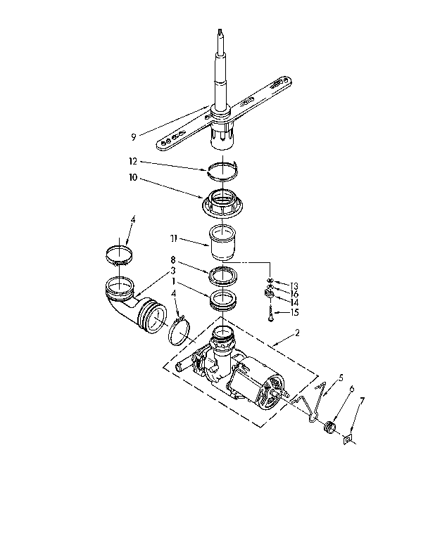 Pump and sprayarm