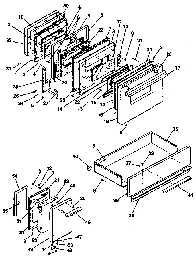 Doors/latch & drawer asm